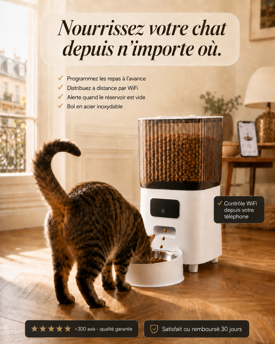 SumiCat Nutri — Distributeur à croquettes Intelligent pour Chat